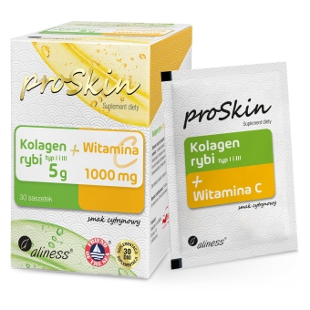 Aliness Kolagen rybi 5g + Witamina C 1000mg Compelx 30saszetek cena 109,90zł