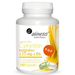 Aliness Cytrynian Magnezu 125mg z B6 (P-5-P) 100kapsułek cena 37,90zł