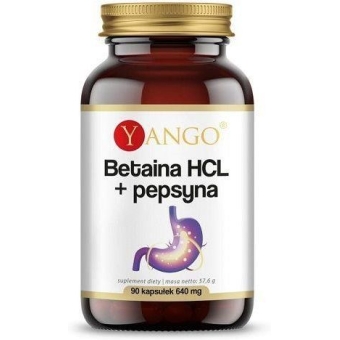 Yango Betaina HCL + pepsyna 640 mg 90kapsułek cena 49,90zł