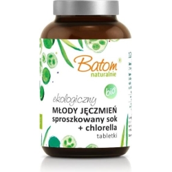 Młody jęczmień sok sproszkowany + Chlorella 500mg BIO 240tabletek (120g) Batom  cena 98,79zł
