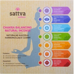 Kadzidła indyjskie harmonizujące czakry 49sztuk Sattva cena 36,65zł