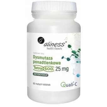Aliness Dysmutaza ponadtlenkowa (Tetra Sod) 25mg 60tabletek VEGE cena 64,90zł