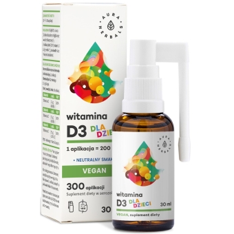 Aura Herbals Witamina D3 Vegan dla dzieci aerozol 30ml cena 21,95zł