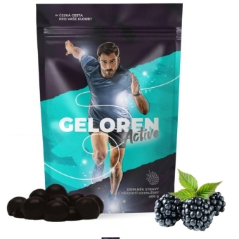 Geloren Active żelki dla ludzi smak jeżynowy 400g data: 30.06.2025r. cena 79,00zł