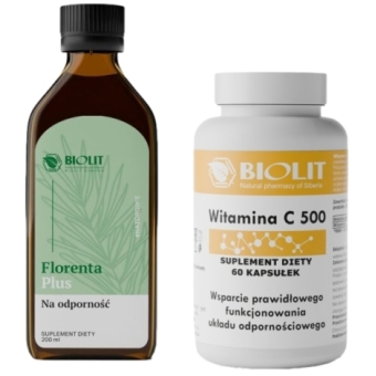Zestaw Biolit Florenta Plus ekstrakt pąków jodły syberyjskiej 200ml + Biolit Witamina C 60kapsułek cena 99,00zł