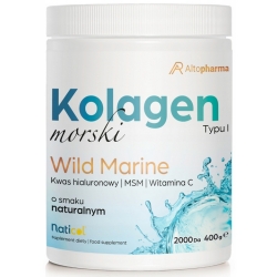 Kolagen morski rybi Wild Marine Colagen kwas hialuronowy MSM Witamina C w proszku 400g cena 119,00zł