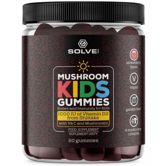 Mushroom Kids Gummies D2 Żelki dla dzieci z witaminami D2 i C 60żelek Solve Labs cena 89,00zł