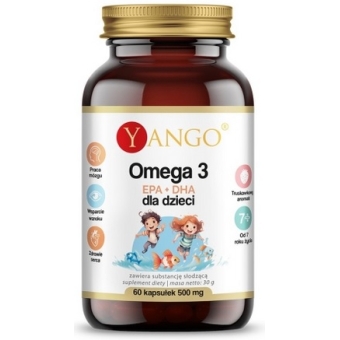 Yango Omega 3 dla dzieci EPA + DHA 60kapsułek cena 33,50zł