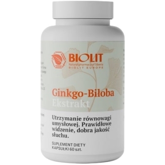 Biolit Ginkgo–Biloba 60kapsułek cena 68,90zł