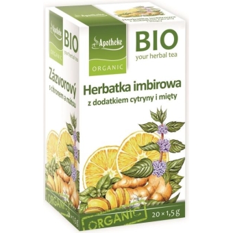 Herbata imbirowa z cytryną i miętą 20 saszetek BIO Apotheke cena 8,90zł