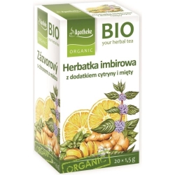Herbata imbirowa z cytryną i miętą 20 saszetek BIO Apotheke cena 8,90zł