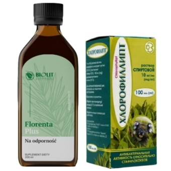 Biolit Florenta Plus płyn 200ml + Chlorofilipt płyn do kąpieli 100ml cena 109,00zł
