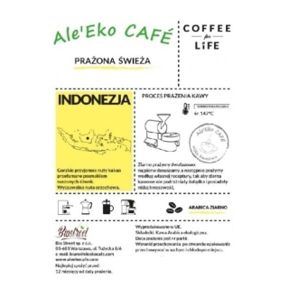 Ale'Eko CAFÉ Kawa Mielona Indonezja 250 g Coffee for Life PROMOCJA cena 41,50zł