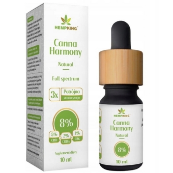 HempKing olej konopny CBD 8% Canna Harmony 5% CBD + 2% CBDA + 1% CBG 10ml cena 102,55zł