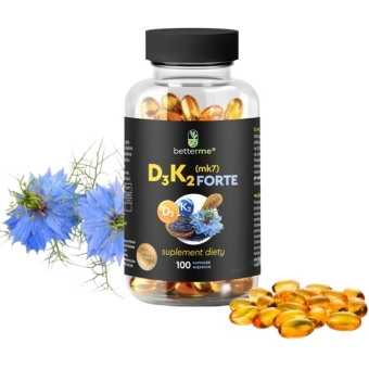 BetterMe Witamina D3+K2 MK7 Forte w oleju z czarnuszki 100kapsułek cena 44,90zł