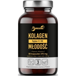 Yango Panaseus Kolagen typu I i III Młodość 50kapsułek cena 19,23zł