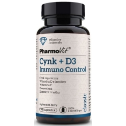 Pharmovit Cynk + Witamina D3 Immuno Control 90kapsułek cena 28,50zł