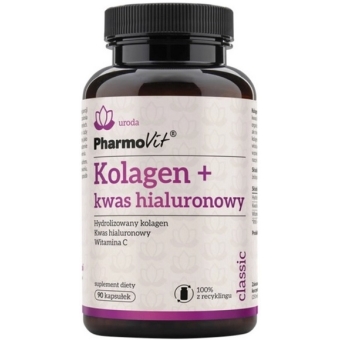 Pharmovit Kolagen + kwas hialuronowy 90kapsułek cena 42,20zł