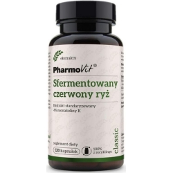 Pharmovit Sfermentowany czerwony ryż ekstrakt 4% Monakoliny 120kapsułek cena 33,50zł