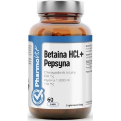 Pharmovit Clean Label Betaina + Pepsyna 60kapsułek cena 40,90zł