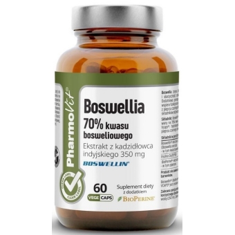 Pharmovit Clean Label Boswellia 70% kwasu bosweliowego 60kapsułek cena 41,50zł