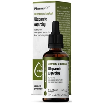 Pharmovit Clean Label Ekstrakty w kroplach Wsparcie wątroby 30ml cena 32,40zł