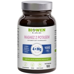Biowen Magnez z Potasem 1000mg 100kapsułek cena 59,99zł