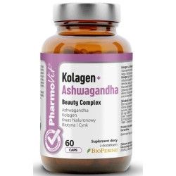 Pharmovit Clean Label Kolagen + Ashwagandha Beauty Complex 60kapsułek cena 31,90zł