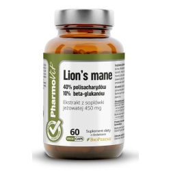 Pharmovit Clean Label Lion's Mane 40% polisacharydów 60kapsułek cena 38,50zł