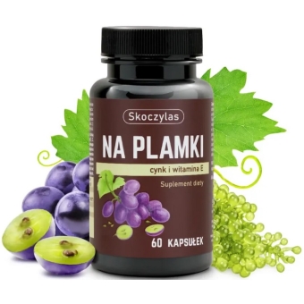 Skoczylas Na Plamki cynk + beta karoten + witamina E 60kapsułek cena 57,50zł