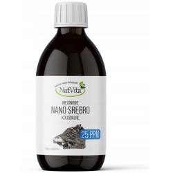 Natvita Nano srebro koloidalne niejonowe płaskie 25ppm 250ml cena 39,00zł