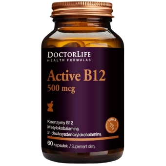Doctor Life Active Witamina B12 500mcg 60kapsułek cena 42,45zł