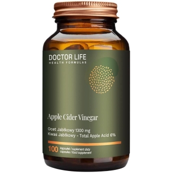 Doctor Life Apple Cider Vinegar Ocet jabłkowy 1300mg 100kapsułek cena 53,90zł