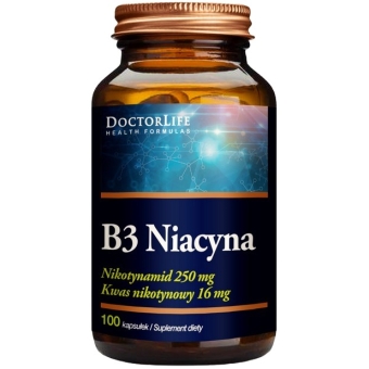 Doctor Life B3 Niacyna + kwas nikotynowy 250/16 100kapsułek cena 53,60zł