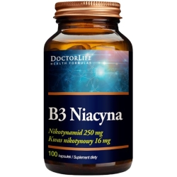 Doctor Life B3 Niacyna + kwas nikotynowy 250/16 100kapsułek cena 53,60zł