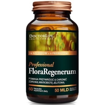 Doctor Life Flora Regenerum Professional 14 Szczepów + 4 Prebiotyki 60kapsułek cena 155,40zł