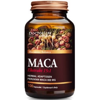 Doctor Life Maca Ekstrakt 15:1 600mg 100kapsułek cena 56,50zł