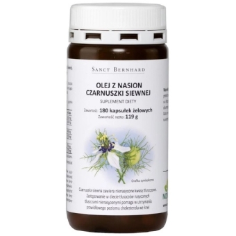 Sanct Bernhard Olej z nasion czarnuszki siewnej 180kapsułek cena 45,50zł