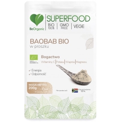 BeOrganic SuperFood Baobab BIO w proszku 200g cena 27,99zł
