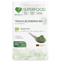 BeOrganic SuperFood Trawa jęczmienna BIO w proszku 200g cena 23,99zł