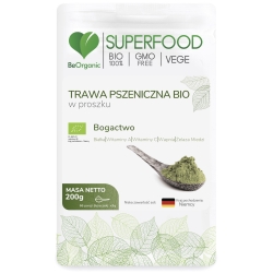 BeOrganic SuperFood Trawa pszenicza 200g cena 23,99zł