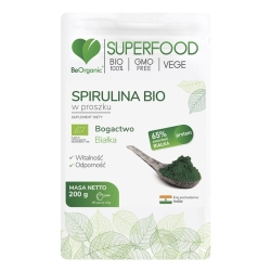 BeOrganic Superfood Spirulina w proszku 200g BIO cena 44,99zł
