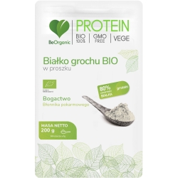BeOrganic PROTEIN Białko grochu BIO w proszku 200g cena 21,99zł