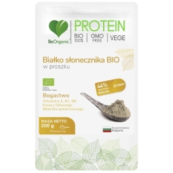 BeOrganic PROTEIN Białko słonecznika BIO w proszku 200g cena 21,99zł