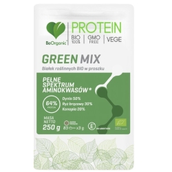 BeOrganic PROTEIN GREEN MIX BIO w proszku 250g cena 29,99zł