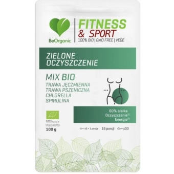 BeOrganic FITNESS & SPORT Zielone oczyszczenie MIX BIO w proszku 100g cena 26,00zł