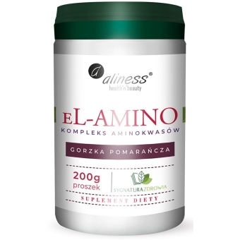 Aliness eL-AMINO kompleks aminokwasowy w proszku 200g (gorzka pomarańcza) cena 69,90zł