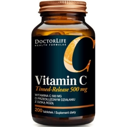 Doctor Life Witamina C 500mg Timed-Release z dziką różą 200tabletek cena 63,50zł
