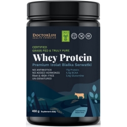 Doctor Life Premium Izolat Białka Serwatki (WHEY Protein Grass Fed) proszek 450g cena 109,90zł