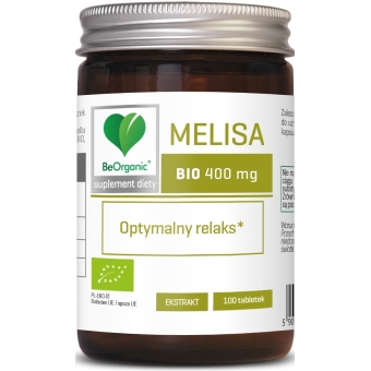 BeOrganic Melisa BIO 400mg 100tabletek cena 39,99zł